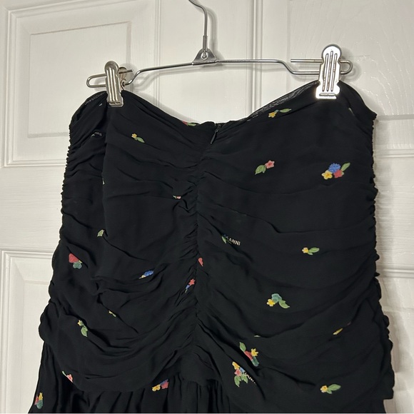 Ganni Ruched Floral-Print Georgette Mini Skirt - Picture 10 of 13